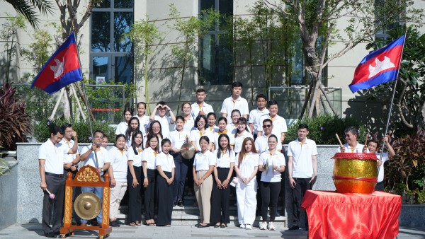 On the morning of August 05th, 2024, at 9:09AM, Huione Insurance organized a drumming ceremony to celebrate the historic event " Opening Construction of Funan Techo Canal ".